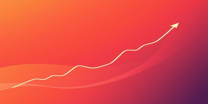 Financial graph trending upward with Anthropic coral accent glow