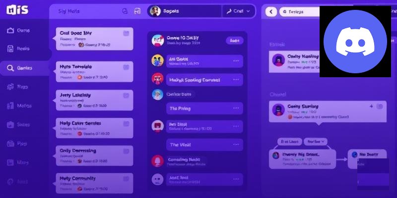 Discord logo concept with AI neural network patterns in the background