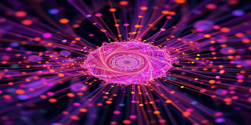 Abstract visualization of AI processing visual data with colorful neural network patterns