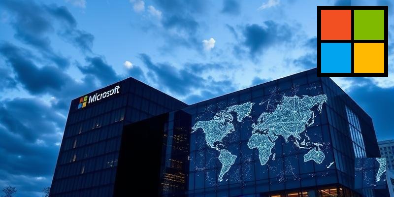 Microsoft corporate office building with modern glass architecture symbolizing corporate restructuring