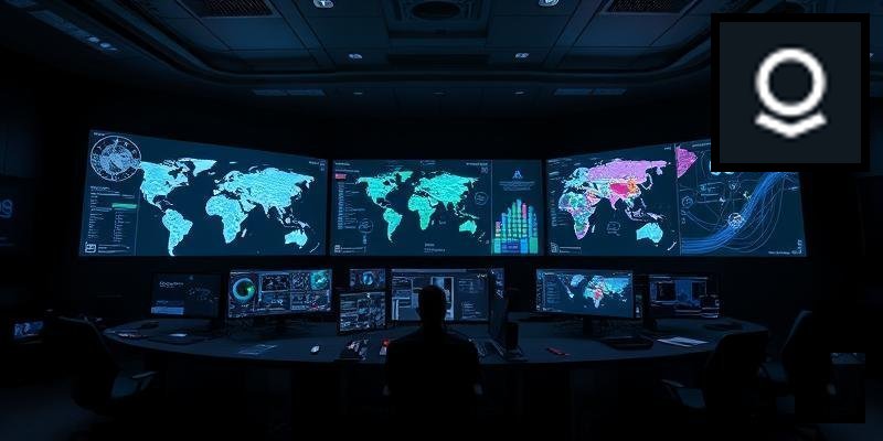 Digital globe with interconnected data points representing government AI infrastructure and defense technology systems