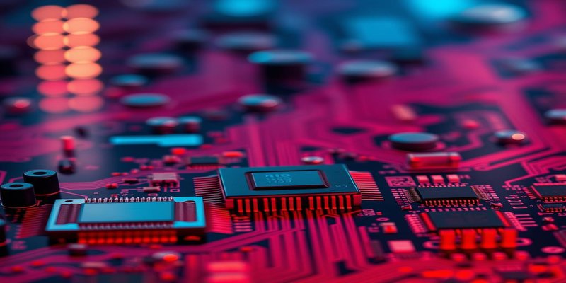 Computer server hardware with Chinese and American flags symbolizing semiconductor trade tensions