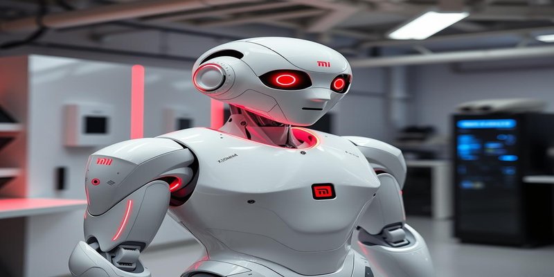 Humanoid robot in a modern laboratory setting representing embodied AI advancement